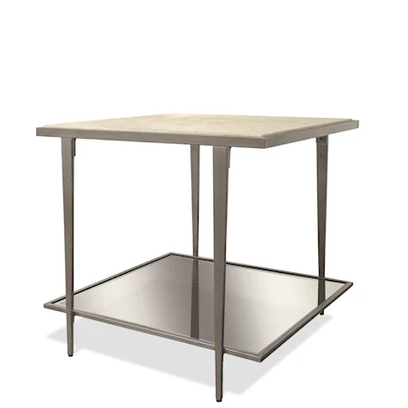 Contemporary Rectangle End Table with Shelf