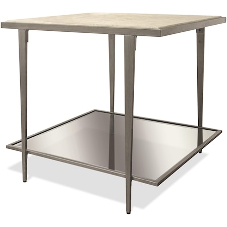 Contemporary Rectangle End Table with Shelf