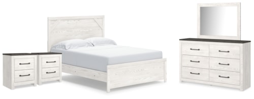 Queen Panel Bed, Dresser, Mirror And 2 Nightstands