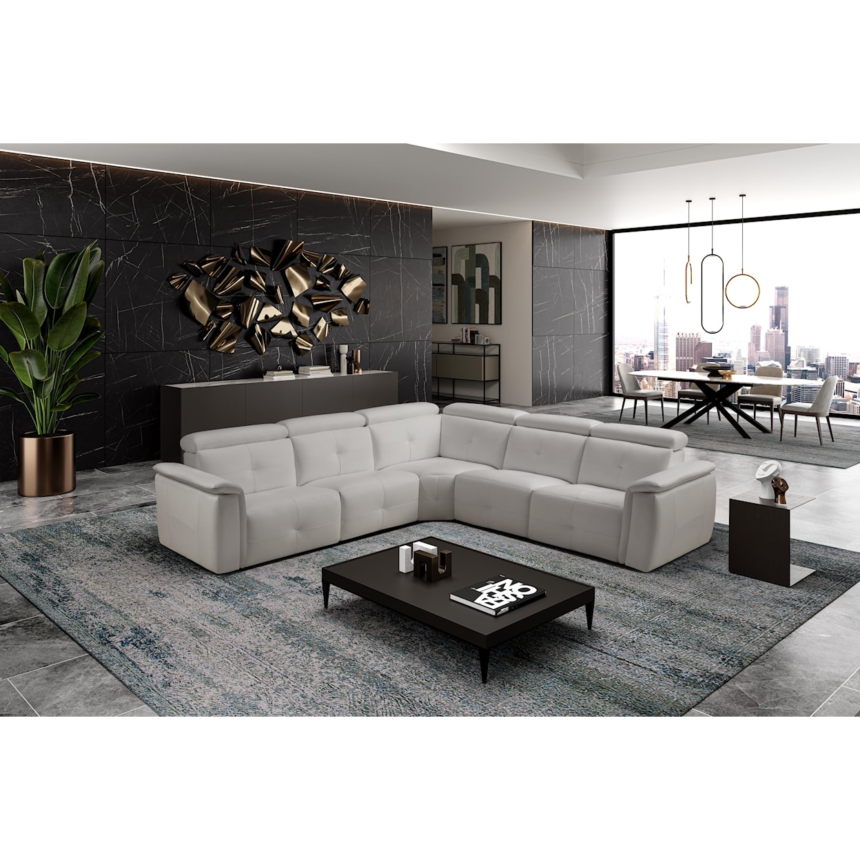 Chateau D'Ax CK7E L-Shaped Sectional with Power Footrests