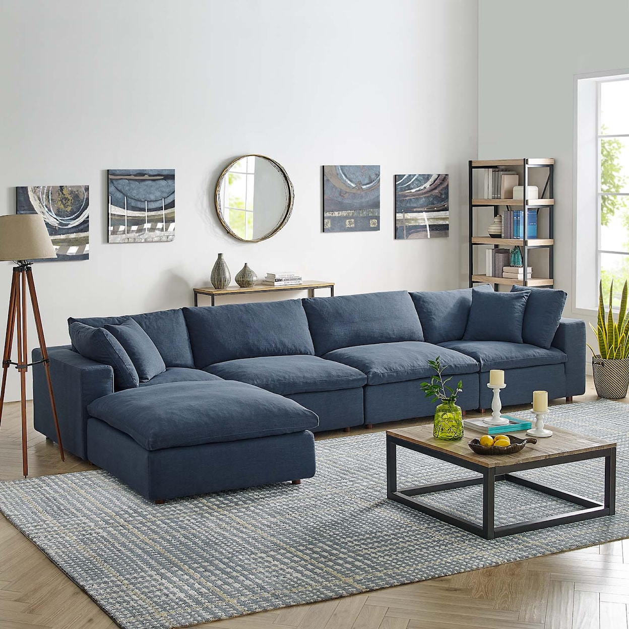 Modway Commix 5 Piece Sectional Sofa Set