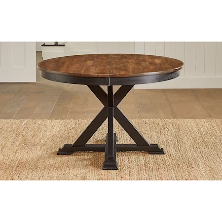 Rustic Oval Dining Table with Leaf