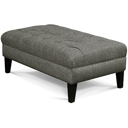 Transitional Cocktail Ottoman with Button Tufting