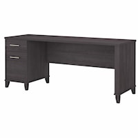 Somerset 72W Office Desk with Drawers in Storm Gray