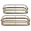 Uttermost Rosea Rosea Brushed Gold Trays S/2