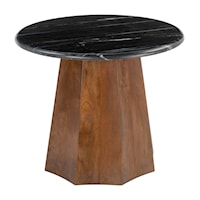 Contemporary Accent Table with Marble Top