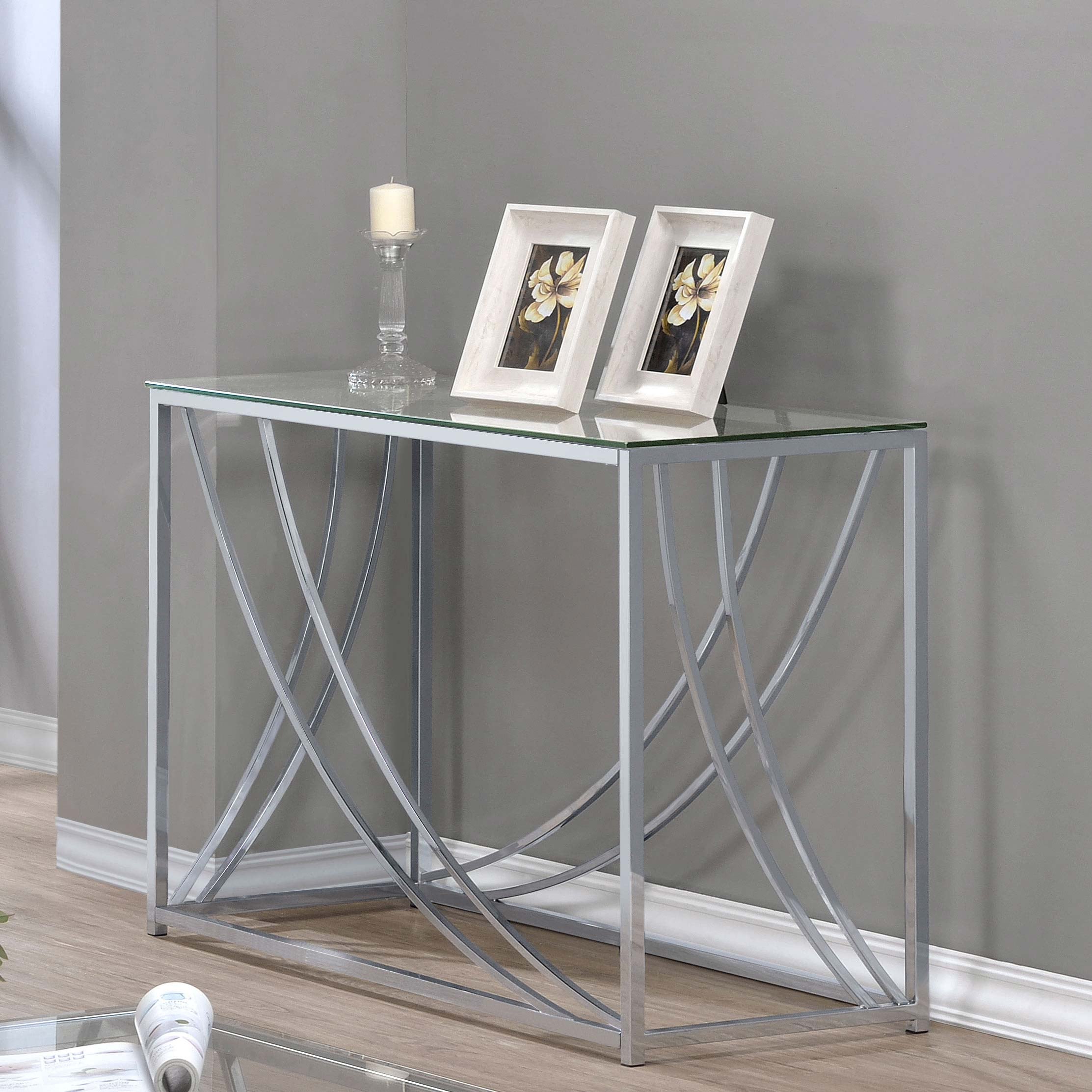 Lille Glass Top Console Table Accents
