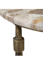 Furniture Classics Industrial Oval Console Table with Marble Top