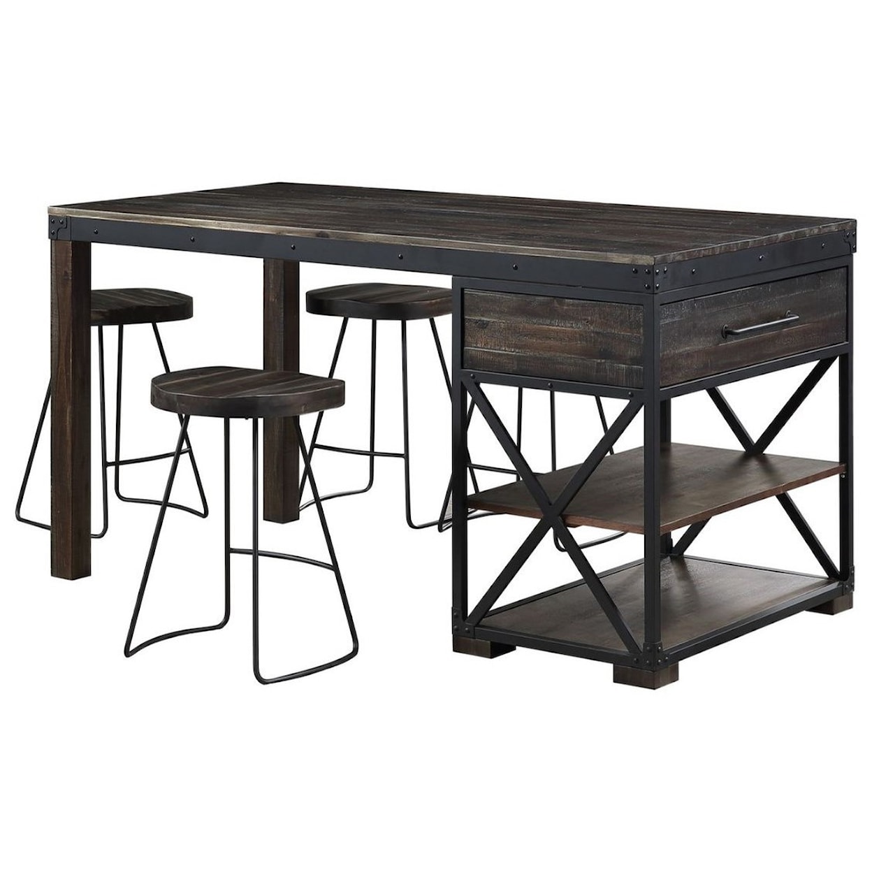 C2C Canyon Ridge 5-Piece Counter Height Table and Stool Set