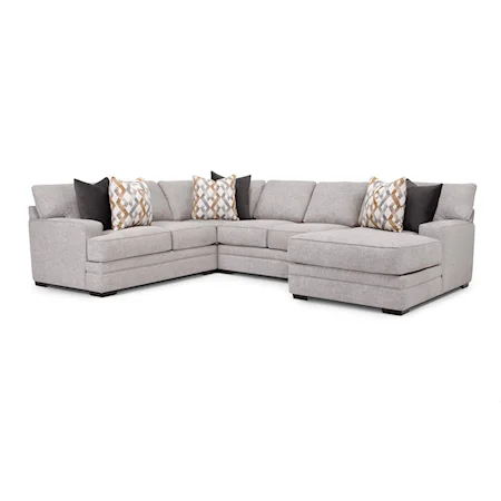 Contemporary 4-Piece Sectional Sofa with Right Arm Facing Chaise