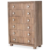 Rustic 6-Drawer Chest with Velvet-lined Drawers