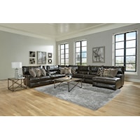 Transitional U-Shaped Sectional with Storage & Cupholders