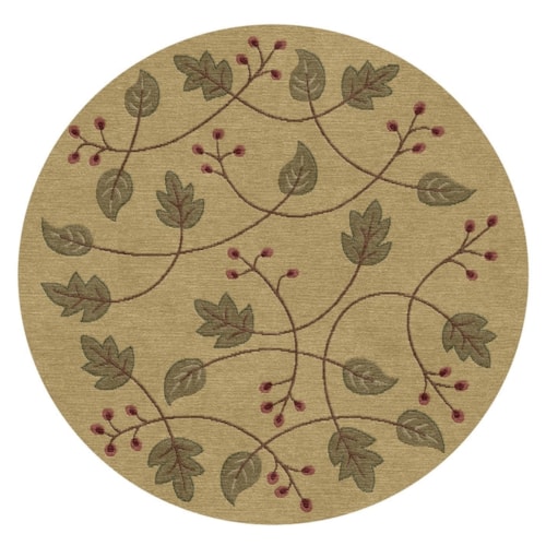 6'  x 6'  Round Falling Leaves Rug