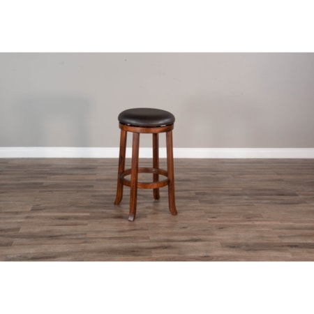 24&quot;H Swivel Stool, Cushion Seat