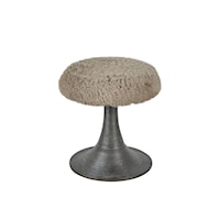 Contemporary Upholstered Stool with Aluminum Base