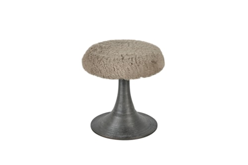 Contemporary Upholstered Stool with Aluminum Base