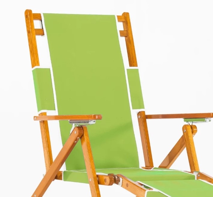 Frankford Umbrellas Beach Oakwood Beach Lounger w/Detachable Footrest