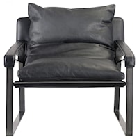 Contemporary Club Chair with Exposed Metal Frame