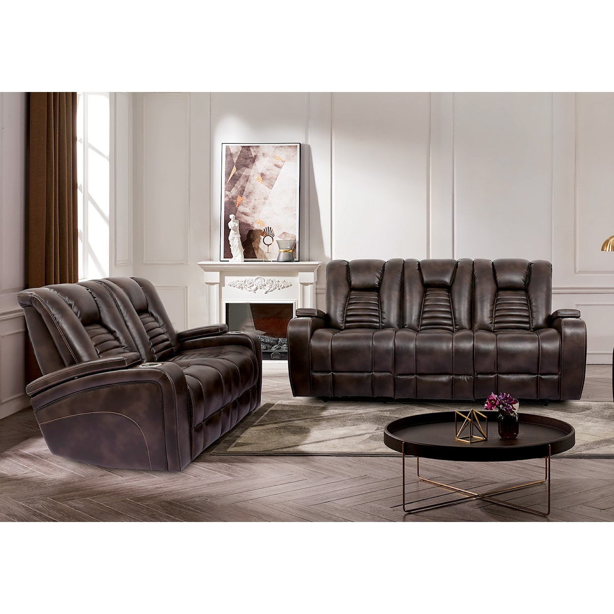 Furniture of America - FOA Abrielle Dual Power Sofa + Loveseat