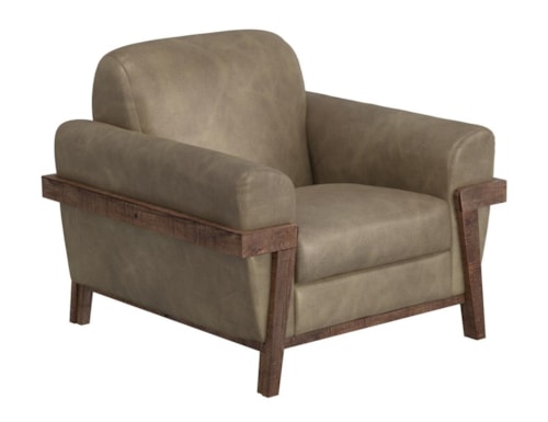 Rustic Accent Chair with Retro Rolled Arms