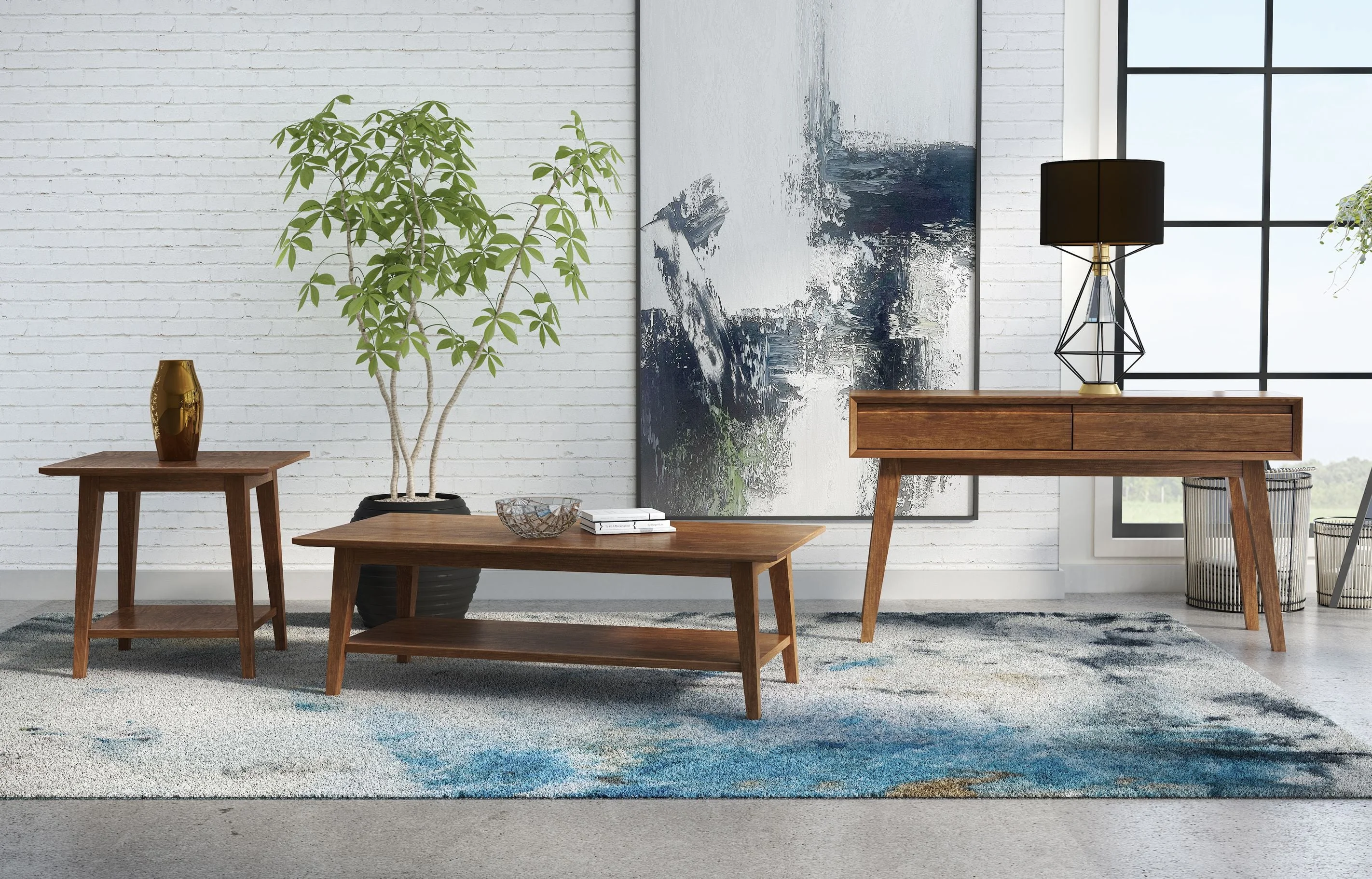 サイドテーブル・ナイトテーブル・ローテーブル modern works coffee table Oizaye Frutoso Brown Walnut Wood Midcentury Coffee Table