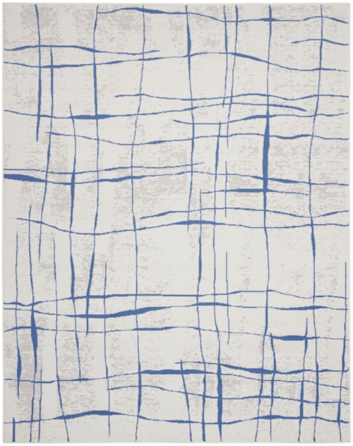 7' x 10' Ivory Blue Rectangle Rug