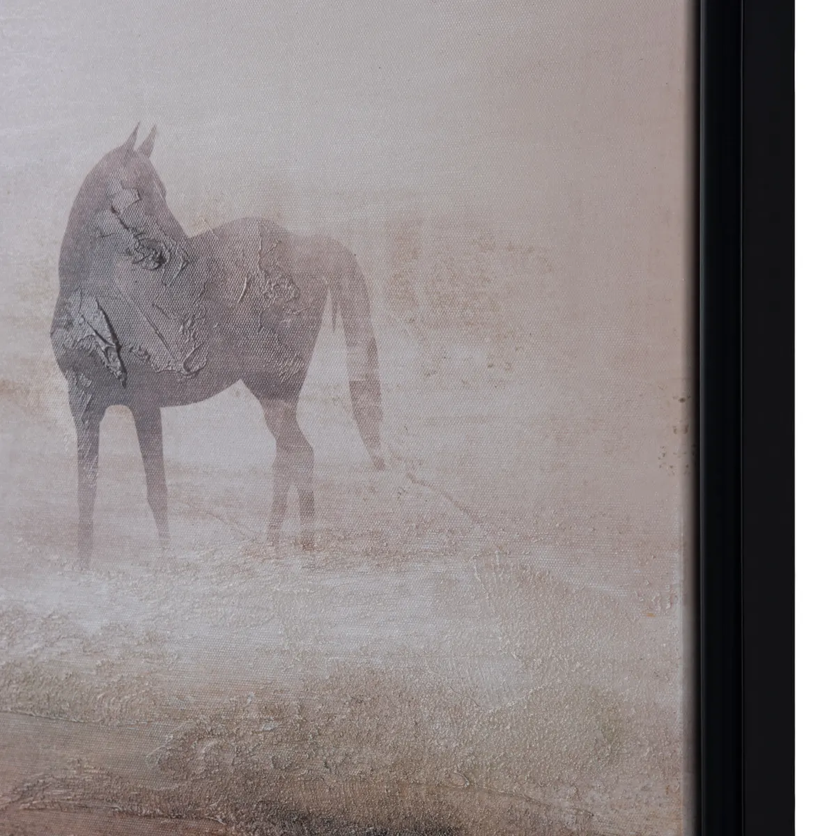 Grazing Stallions Canvas Painting