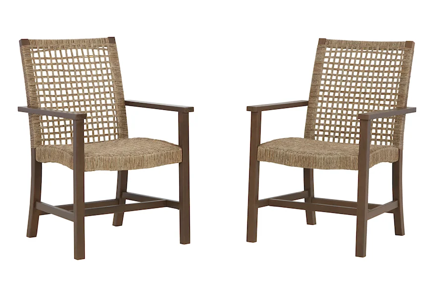 Germalia Outdoor Dining Arm Chair (Set of 2) by Signature Design by Ashley at Z & R Furniture