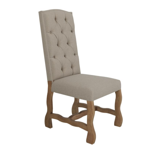 Farmhouse Upholstered Dining Side Chair with Button Tufting