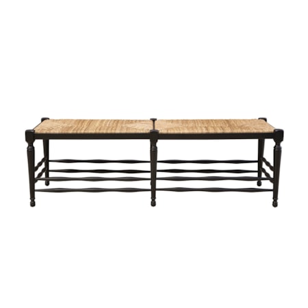 Bench with Woven Rush Seat