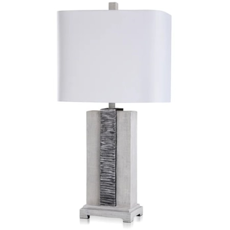 Waterfall Resin Table Lamp With Linen Shade
