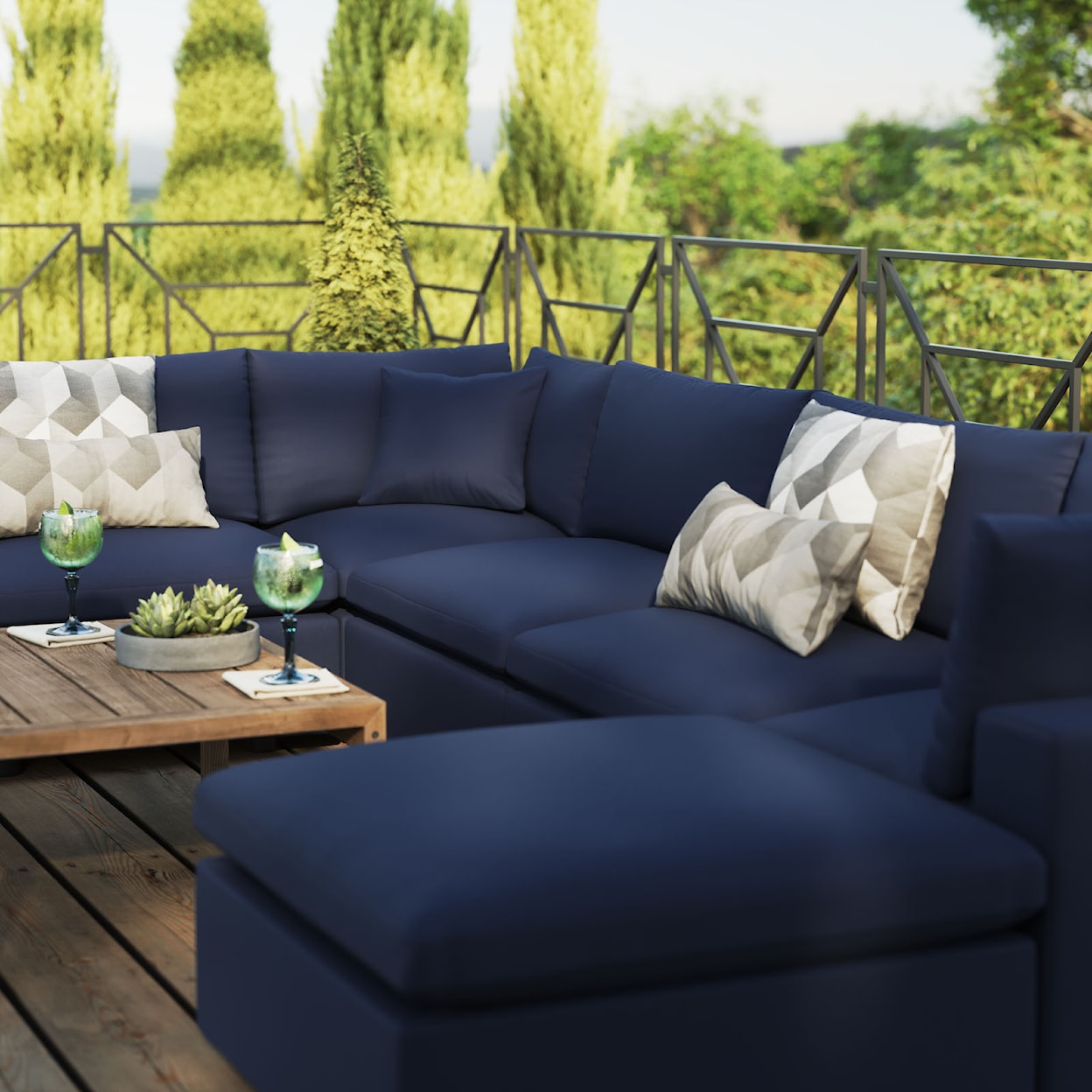 Modway Commix Outdoor 7-Piece Sectional Sofa