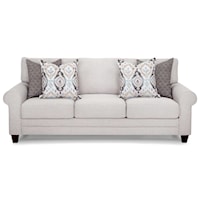 Contemporary Stationary Sofa with Rolled Arms