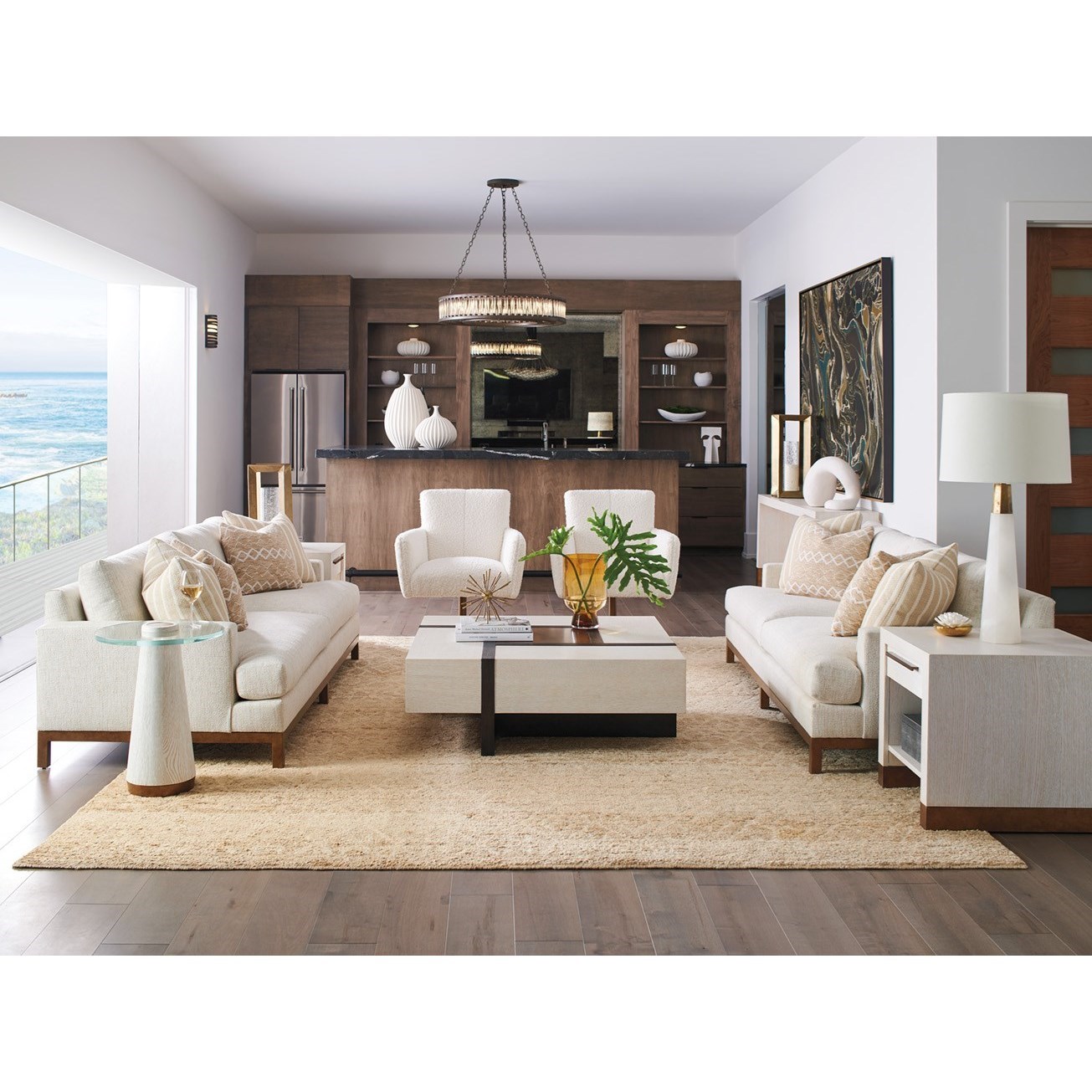 Barclay Butera Barclay Butera Upholstery Horizon Sofa w/ Calais Brass Metal Base