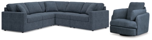 5-Piece Sectional And Swivel Glider Recliner
