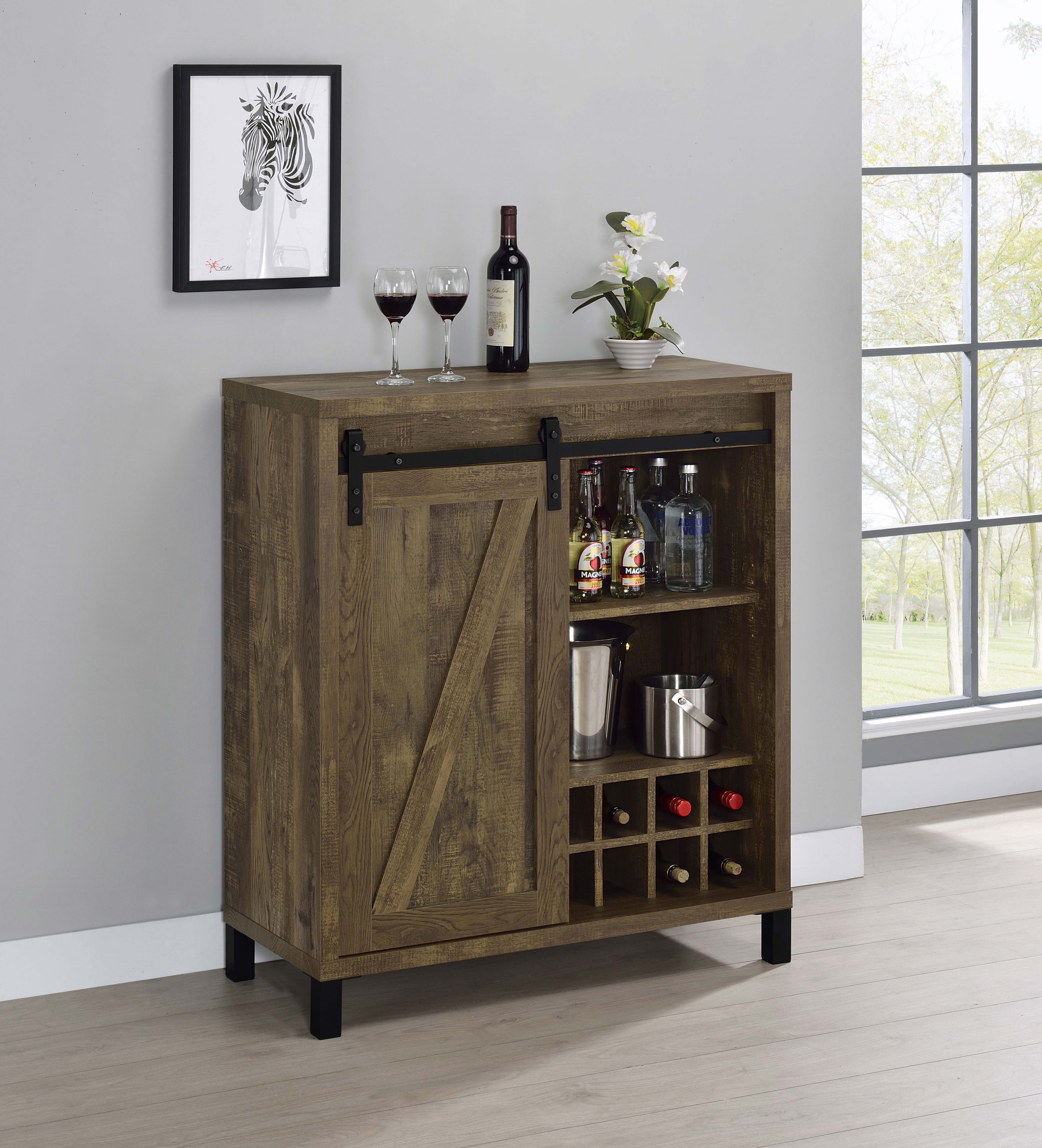 Arlington Sliding Door Home Bar Wine Cabinet