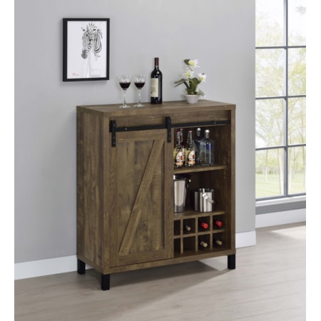 RUSTIC OAK BAR CABINET |