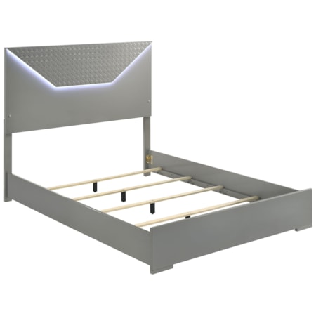 Ives Queen Panel Bed LED Headboard