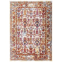 Jessa Distressed Vintage Floral Lattice 5x8 Area Rug