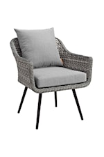 Modway Endeavor 5 Piece Outdoor Patio Wicker Rattan Loveseat Armchair Coffee + Side Table Set