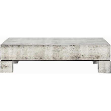 Estelle Antiqued Mirrored Glass Cocktail Table