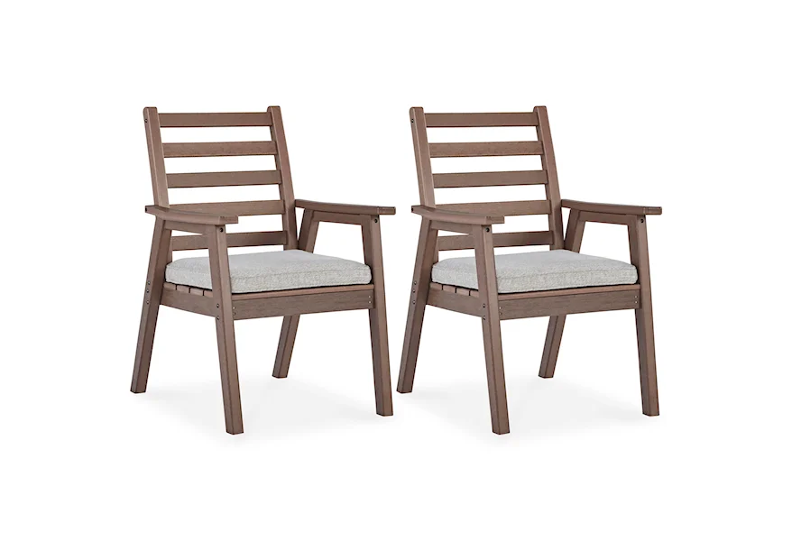 Emmeline Set of 2 Dining Arm Chairs w/ Cushions by Signature Design by Ashley at Z & R Furniture