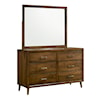 Elements International Malibu 6-Drawer Dresser with Mirror