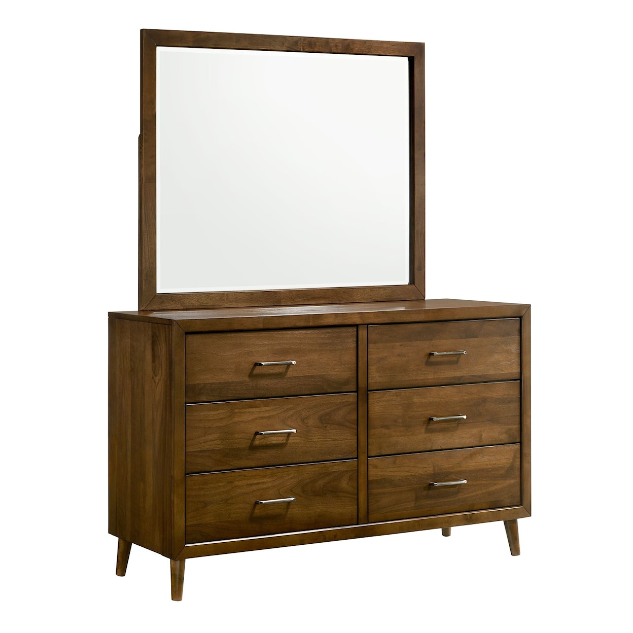 Elements International Malibu 6-Drawer Dresser with Mirror