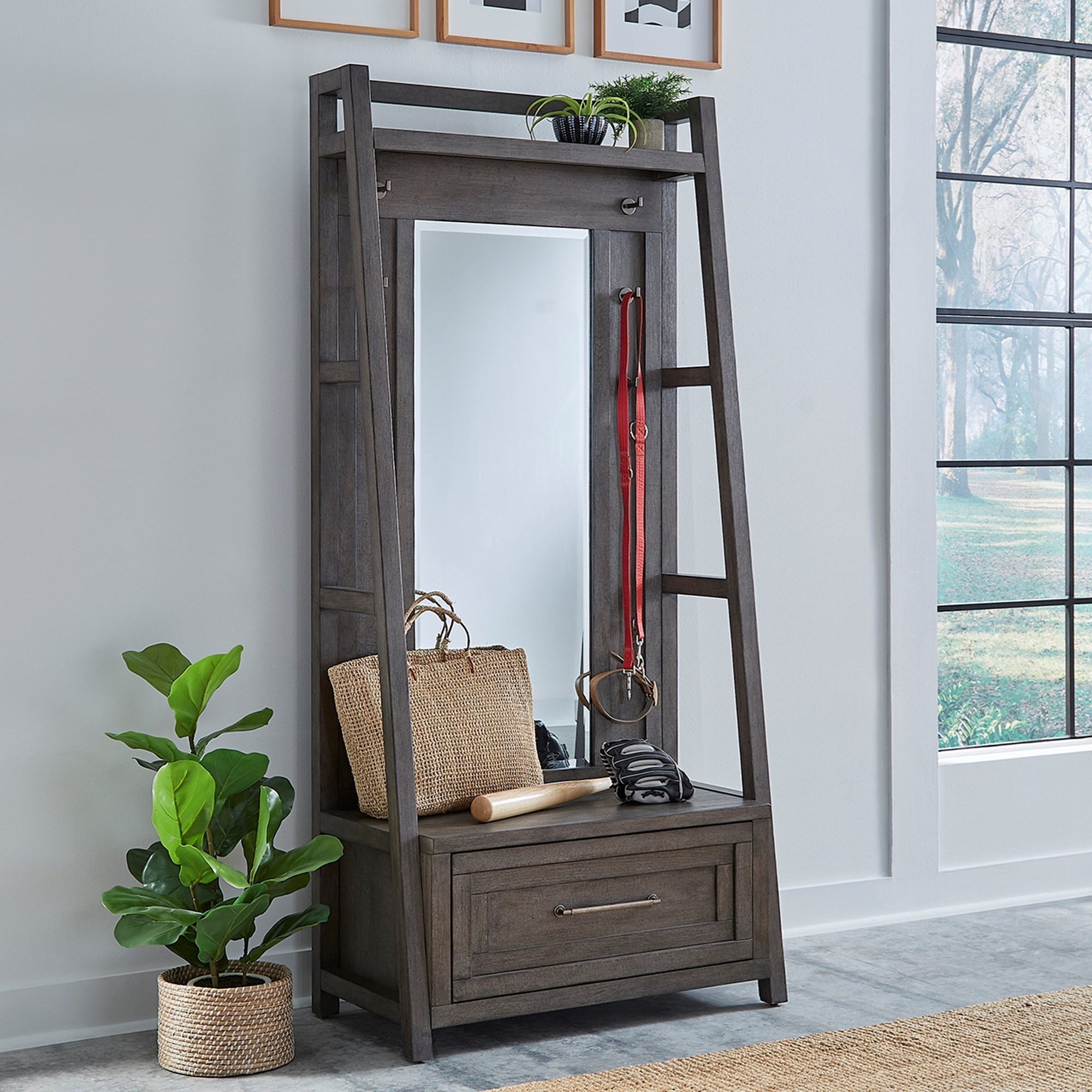 modern hall stand with mirror