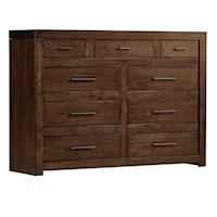Contemporary 9-Drawer Chesser with Drop Front Media Drawer