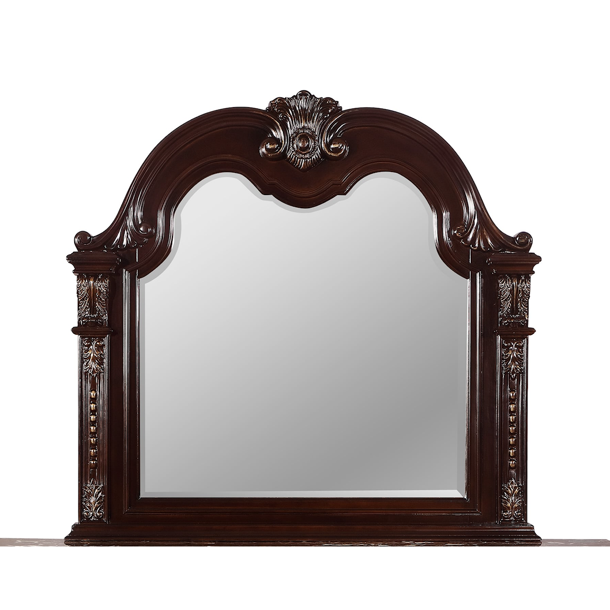 Crown Mark Stanley B1600 11 Traditional Arched Landscape Dresser Mirror Royal Furniture