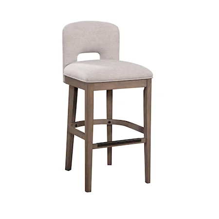 Transitional Barstool with Upholstered Seat