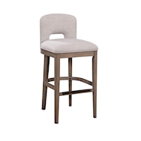 Transitional Barstool with Upholstered Seat