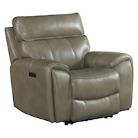 Contemporary Power Recliner with USB Port and Power Headrest